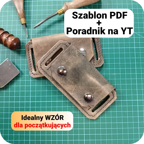 Wykrój PDF na skórzany portfel zakładany na pasek do spodni